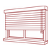 Blinds on side & panoramic windows icon