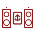 Fusion usb player + 2 loudspeakers in salon icon
