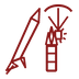 Signal rockets and torches icon