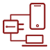 USB charger for mobile phone and laptop icon