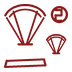2 sets of kite surfing gear icon